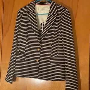 Banana Republic Black and White Striped Blazer